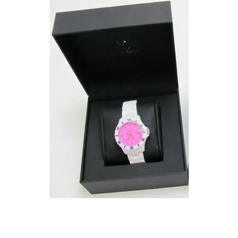 New ToyWatch Toy Watch FL01WHVL Violet Crystal Plasteramic Date Display Watch